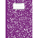 Marble Notebook A4: Purple Marble College Ruled Journal - Paperback