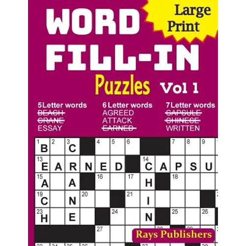 Large Print Word Fill-in Puzzles