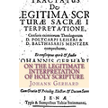 On the Legitimate Interpretation of Holy Scripture