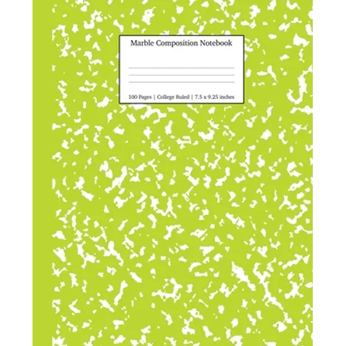 Marble Composition Notebook College Ruled: Green Marble Notebooks, School Supplies, Notebooks for School