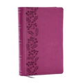 NKJV Personal Size Large Print Bible with 43,000 Cross References, Pink Leathersoft, Red Letter, Comfort Print