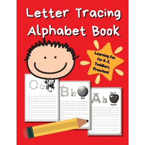 Letter Tracing Alphabet Book: ABC Learning Book for Kids - Toddlers, Preschool, K-2 - Red