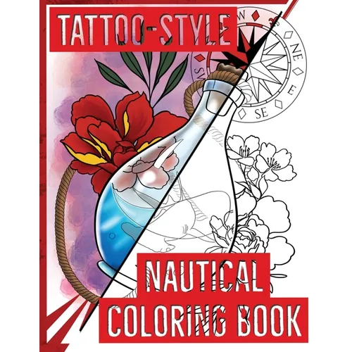 Tattoo-Style nautical coloring book