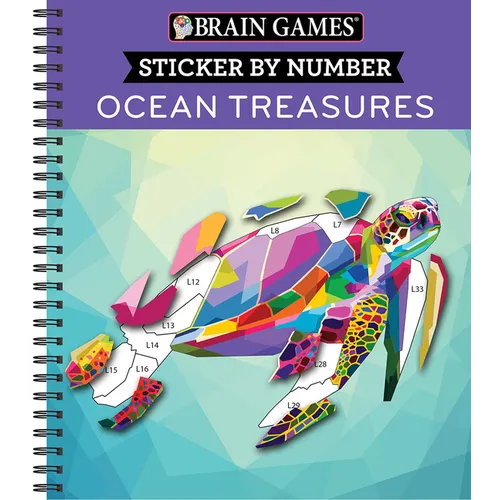 Brain Games - Sticker by Number: Ocean Treasures (13 Images to Sticker)