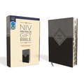 Niv, Premium Gift Bible, Leathersoft, Black/Gray, Red Letter Edition, Indexed, Comfort Print