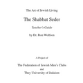 Shabbat Seder Teacher's Guide