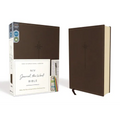 NIV, Journal the Word Bible, Imitation Leather, Brown, Red Letter Edition, Comfort Print: Reflect, Take Notes, or Create Art Next to Your Favorite Ver