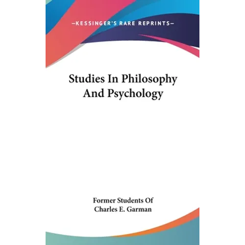 Studies In Philosophy And Psychology