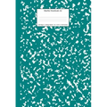 Marble Notebook A4: Teal Marble College Ruled Journal