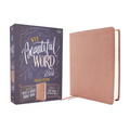 Niv, Beautiful Word Bible, Updated Edition, Peel/Stick Bible Tabs, Leathersoft, Pink, Red Letter, Comfort Print: 600+ Full-Color Illustrated Verses