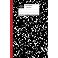 A5 Notebook Hardback: Black and Red Spine Marble Wide Rule Journal
