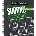 Brain Games - Large Print: Sudoku Puzzles (Dark Gray)