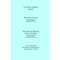 St. Francis Anglican Church: Order for Holy Communion & Morning Prayer