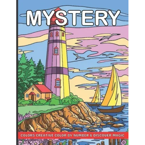 Mystery colors creative color by number & discover magic: Stress Relieving Patterns Color by Number Adult Coloring Book Mystery Color