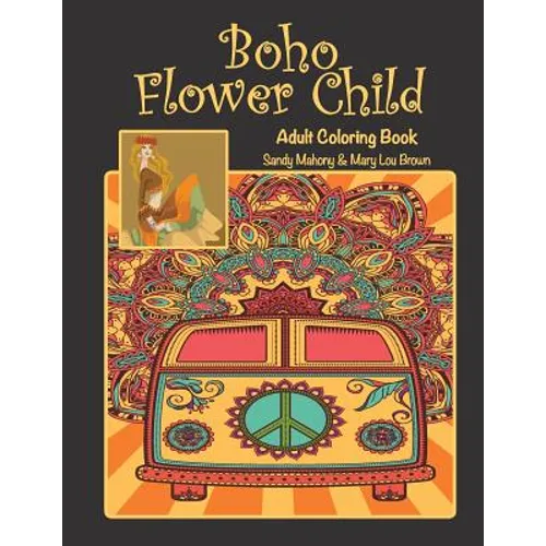 Boho Flower Child Adult Coloring Book