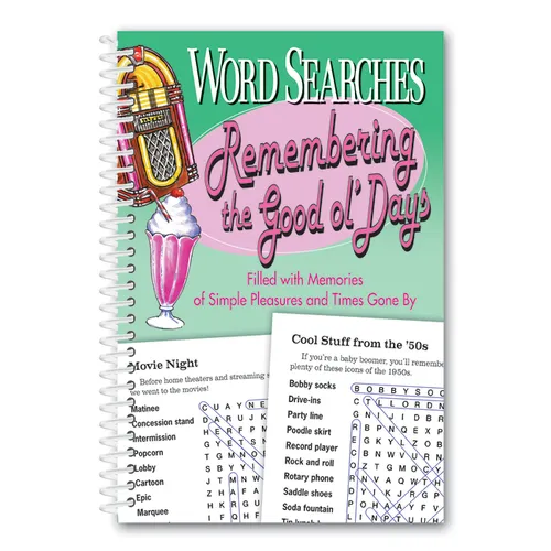 Word Searches Remembering the Good Ol' Days