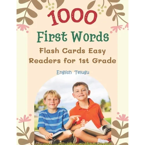 1000 First Words Flash Cards Easy Readers for 1st Grade English Telugu: I can read books my first box set of full sight word list with pictures and si