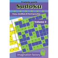 Sudoku variety pack. Easy, medium & hard: 100 puzzles. 6x9 travel size. Easy to carry