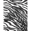 Notebook: Collage Ruled Composition Notebook, Zebra With Black And White Strips Background
