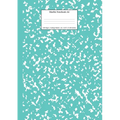 Marble Notebook A4: Turquoise Marble College Ruled Journal