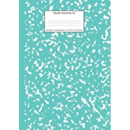 Marble Notebook A4: Turquoise Marble College Ruled Journal - Paperback
