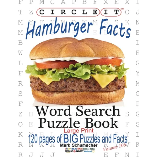 Circle It, Hamburger Facts, Large Print, Word Search, Puzzle Book