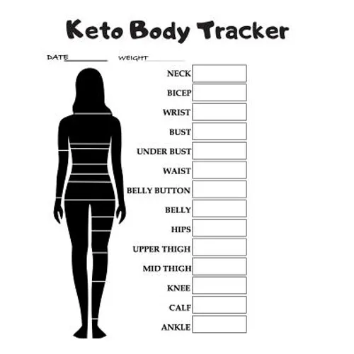 Keto Body Tracker: Weekly body measurement pages to help track your progress.