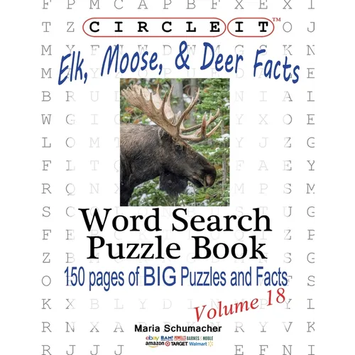 Circle It, Elk, Moose, and Deer Facts, Word Search, Puzzle Book