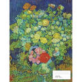 Vintage Flower Painting on Blue
