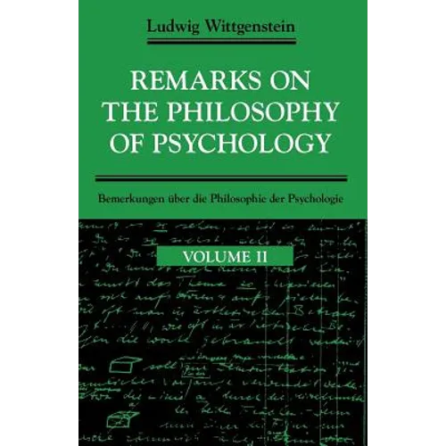 Remarks on the Philosophy of Psychology, Volume 2